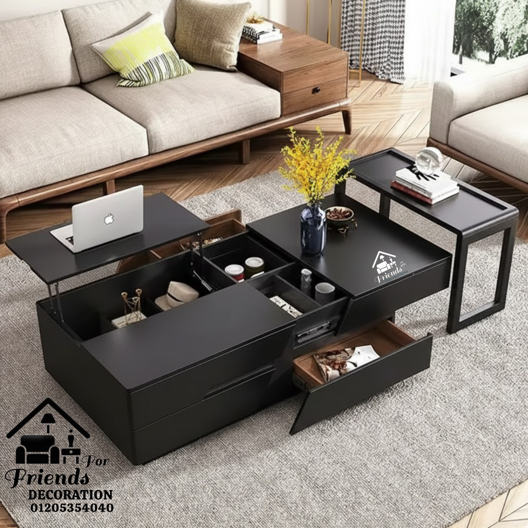Wooden Coffee Table with Lift Top - Multi-Functional & Stylish Cof 114